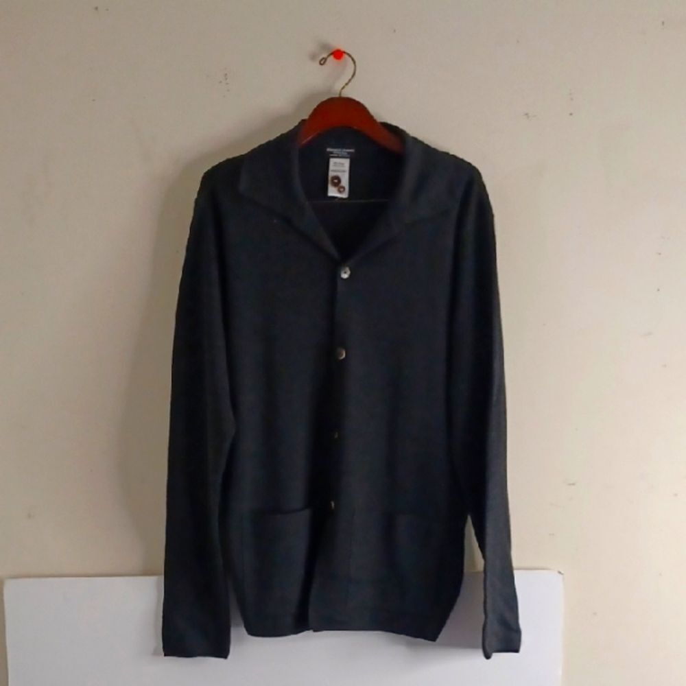 Men's Gray Button-Up Sweater